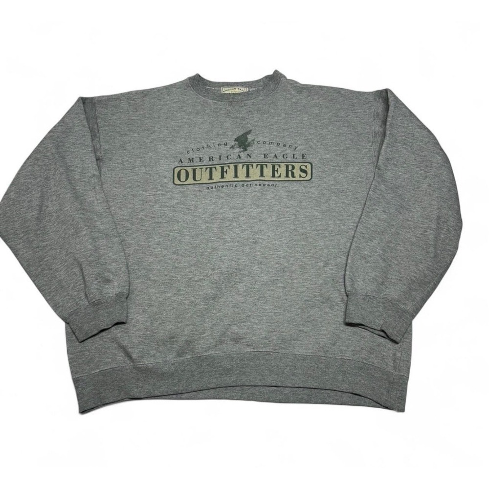 Vintage American Eagle Outfitters Sweatshirt Gray Graphic Crewneck Mens Large